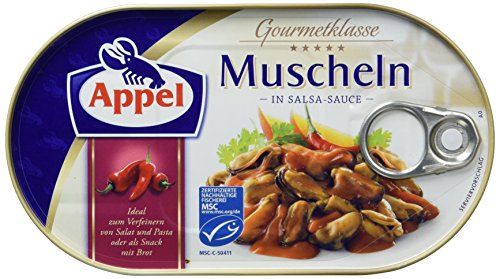 Appel Muscheln in Salsa-Sauce, 8er Pack Konserven, Muscheln in Salsasauce von Appel