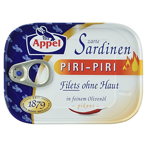 Appel Sardinenfilets Piri-Piri, 1er Pack Konserven, Fisch in Olivenöl pinkant von Appel