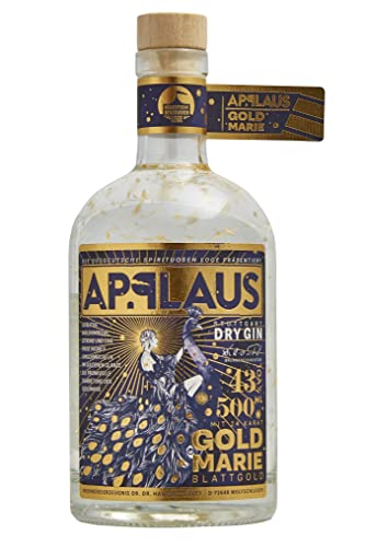 Applaus Gin GOLDMARIE mit 24k Gold, handcrafted Gin, schwäbischer Art, mit Wacholder, Waldhimbeere, Amalfizitrone und Ingwer, 1 x 0.5 l von APPLAUS