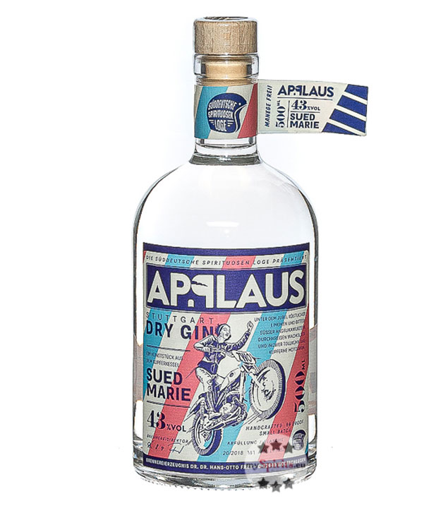 Applaus Gin Suedmarie (43 % Vol., 0,5 Liter) von Applaus Stuttgart Dry Gin