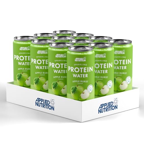 Applied Nutrition Protein Wasser – 10 g Kollagen-Boost Protein Drink – Kalorienarme Flüssigkeitszufuhr mit Vit C & Kokosnusswasser – Erfrischungs- und Vitaldrink (12 Dosen x 330 ml, Apple Burst) von Applied Nutrition