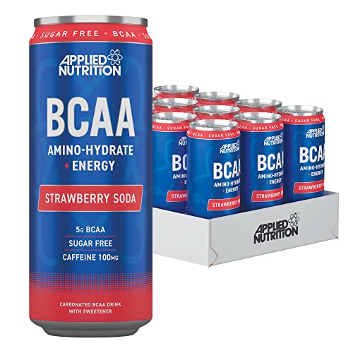 BCAA Amino-Hydrate + Energy Cans, Strawberry Soda - 12 x 330 ml. von Applied Nutrition