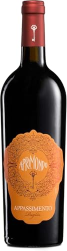Aprimondo Appassimento Puglia, Italienischer Rotwein mit Fruchtigen Noten, Reich und Gehaltvoll am Gaumen, 16 % Vol., 750 ml Flasche von Aprimondo