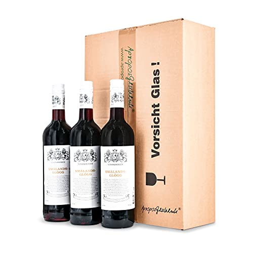 Vinfabriken Smalands Glögg inkl. Verpackung - Traditioneller Schwedischer Glühwein aus Preiselbeer-/Apfelwein (3er Pack) von AproposGeschenk