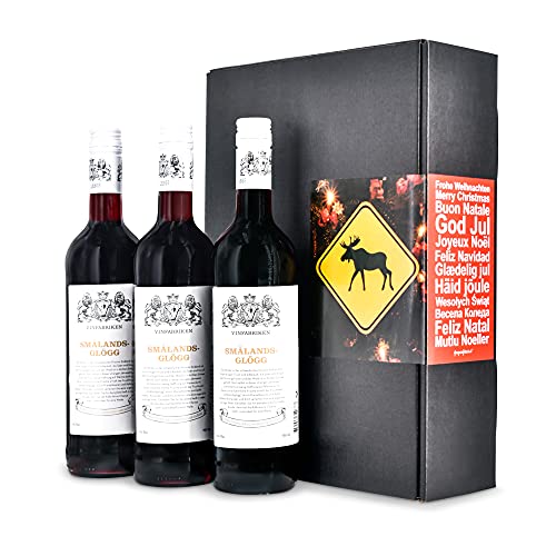 Vinfabriken Smalands Glögg inkl. Verpackung - Traditioneller Schwedischer Glühwein aus Preiselbeer-/Apfelwein (3er Pack in GVP) von AproposGeschenk