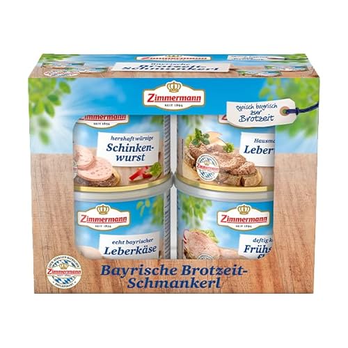 Zimmermann Bayrische Brotzeit - Schmankerl (verschiedene Wurst-Spezialitäten in Geschenkverpackung) von AproposGeschenk