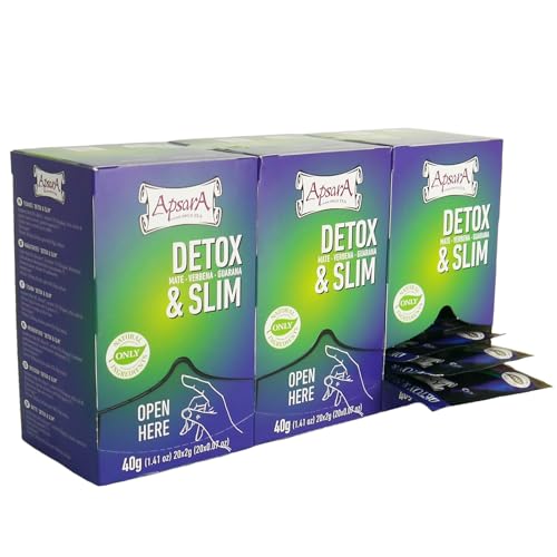 Apsara Premium Detox & Slim Kräutertee – 3er Set (60 Teebeutel) – Natürlicher Entschlackungstee mit Mate, Brennnessel & Zitronengras – Detox Tee für Stoffwechsel & Wohlbefinden von Apsara