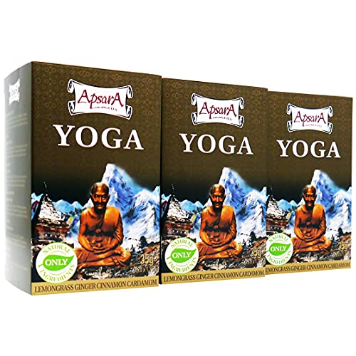 Apsara Premium Yoga Tee, Krautertees 3 er Set (60 Teebeutel), Ayurvedische Wärmende Kräutertee mit Ingwer, Zitronengras, getrocknete Äpfel in Beutel von Apsara