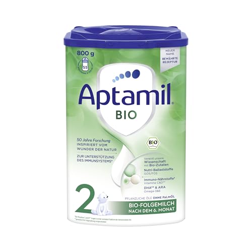 Aptamil Bio 2 – Unsere Bio-Folgemilch nach dem 6. Monat – Mit Omega 3, DHA & ALA, ohne Palmöl, Babynahrung, Milchpulver, 1x 800 g Aptamil Bio 2 – Unsere Bio-Folgemilch nach dem 6. Monat – Mit Omega 3, DHA & ALA, ohne Palmöl, Babynahrung, Milchpulver, 1x 800 g von Aptamil