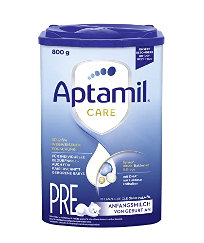 Aptamil Care PRE – Anfangsmilch von Geburt an, Mit DHA, Nur Laktose, Ohne Palmöl, Babynahrung, Milchpulver, 1x 800 g von Aptamil