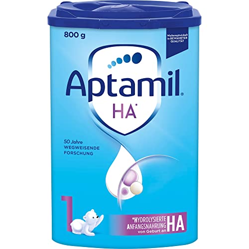 Aptamil HA 1 – Anfangsmilch von Geburt an, Mit DHA, Nur Laktose, Ohne Palmöl, Babynahrung, Milchpulver, 1x 800 g von Aptamil