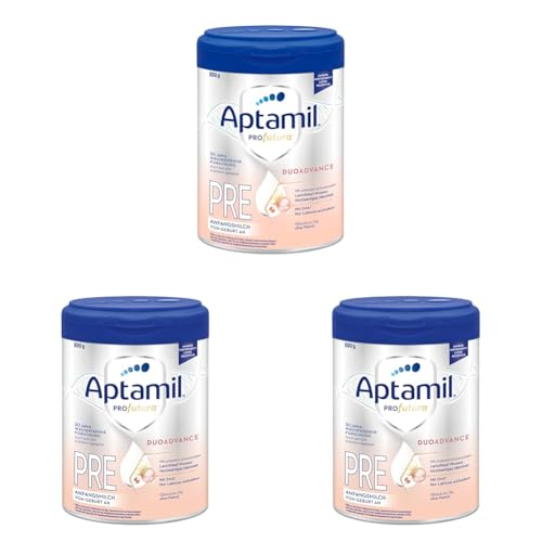 Aptamil Profutura DUOAdvance PRE – Anfangsmilch von Geburt an, Mit DHA, Nur Laktose, Ohne Palmöl, Babynahrung, Milchpulver, 1x 800 g (Packung mit 3) von Aptamil