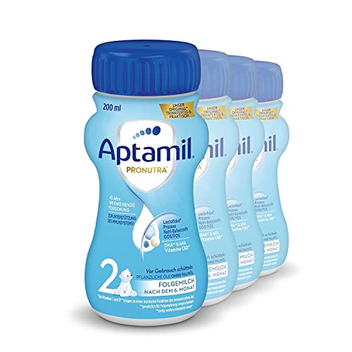 Aptamil Pronutra 2, Folgemilch nach dem 6. Monat, Baby-Milchnahrung trinkfertig (4 x 200 ml) von Aptamil