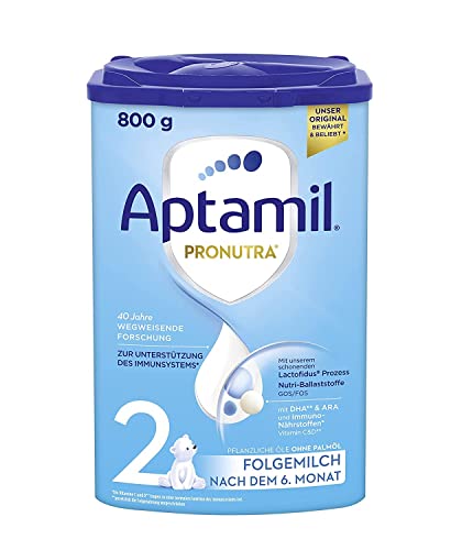 Aptamil Pronutra 2 – Folgemilch nach dem 6. Monat, Mit DHA & ARA, Nur Laktose, Ohne Palmöl, Babynahrung, Milchpulver, 1x 800 g von Aptamil