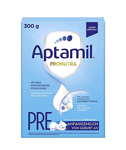 Aptamil Pronutra PRE, Anfangsmilch zum Zufüttern nach dem Stillen, Baby-Milchpulver (1 x 300 g) Aptamil Pronutra PRE, Anfangsmilch zum Zufüttern nach dem Stillen, Baby-Milchpulver (1 x 300 g) von Aptamil