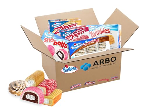 ArBo-Living Vorrats-Pack - 5x Hostess - Twinkies, SnoBalls, Cinnamon Rolls, Zingers Vanilla & Raspberrry - Dessert für die ganze Familie - Kuchen mit Füllung, Zimtschnecken, Brownie, Himbeerfüllung ArBo-Living Vorrats-Pack - 5x Hostess - Twinkies, SnoBalls, Cinnamon Rolls, Zingers Vanilla & Raspberrry - Dessert für die ganze Familie - Kuchen mit Füllung, Zimtschnecken, Brownie, Himbeerfüllung von ArBo-Living