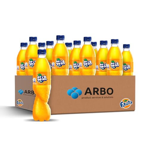 Fanta Orange 500ml 12er Pack - intensive reifer Orangengeschmack - China Edition - Oranfe mit feiner Kohlensäure versetzt, PET Flaschen - ArBo-Living Quality von ArBo-Living