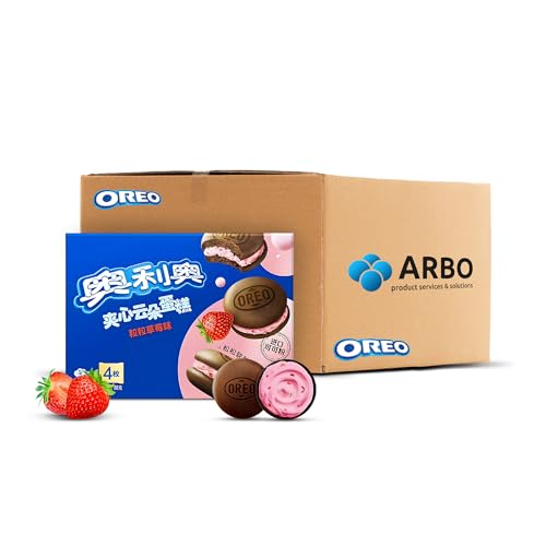 Oreo Cake Biscuit Strawberry/Erdbeere Sandwich Keks 88g mit cremiger Füllung Asia Sweets inkl ArBo-Living Packing & Sticker von ArBo-Living