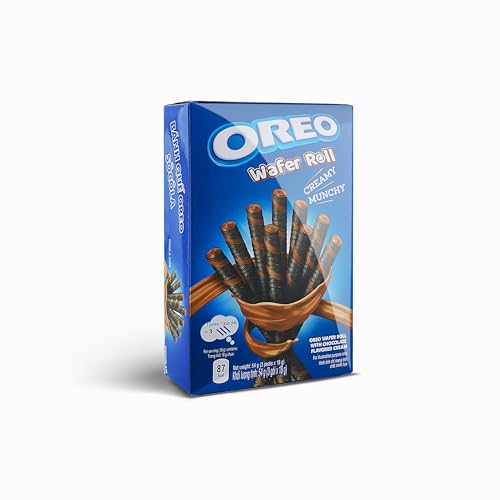 Oreo Wafer Roll Chocolate 54g - gefüllte Waffel-Röllchen mit Schokoladencreme - Außen knackig - Innen Schokofüllung - ideal zum Dessert - Nachspeise Deko ArBo-Living Quality von ArBo-Living