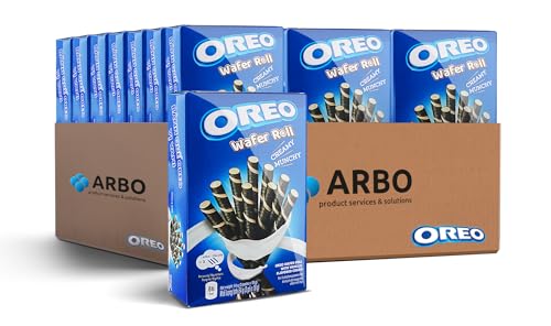 Oreo Wafer Roll Vanilla 54g 20er Pack - Vorratspack - gefüllte Schokoröllchen - ideal zum Dessert - Nachspeise Deko ArBo-Living Quality von ArBo-Living