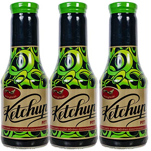 Aranyfacan Grillsoße Ketchup mit Stevia in einer Glasflasche, 3 x 510g | paleo | vegan | glutenfrei | lactosefrei von Aranyfacan