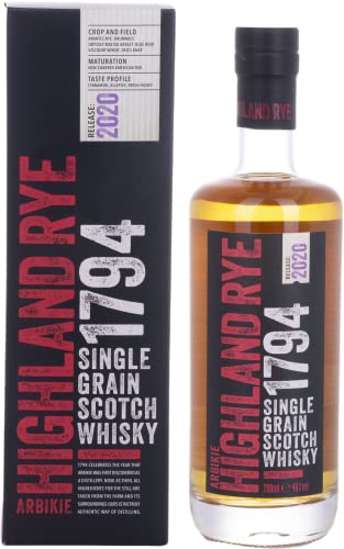 Arbikie HIGHLAND RYE 1794 Single Grain Scotch Whisky Release 48% Vol. 0,7l in Geschenkbox von Arbikie