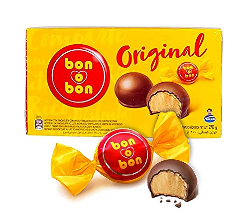 Schokoladenbonbon mit knuspriger Waffel und Erdnusscreme-Füllung, Argentinien, Box 270g - ARCOR bon-o-bon Original - Bombones con Crema de Maní, 270g von Arcor
