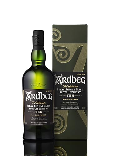Ardbeg Islay Single Malt Whisky 10 Jahre in Geschenkverpackung (1 x 0.7 l) von Ardbeg