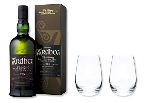 Ardbeg Whisky Single Malt Scotch 10 Jahre 46% 0,7 im Set mit 2 Tumbler Gläser Ardbeg Whisky Single Malt Scotch 10 Jahre 46% 0,7 im Set mit 2 Tumbler Gläser von Ardbeg