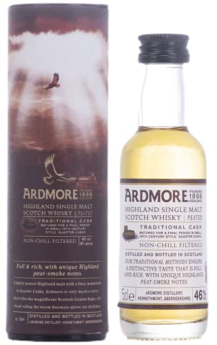 The Ardmore TRADITIONAL PEATED Highland Single Malt 46% Volume 0,05l in Geschenkbox Whisky von Ardmore
