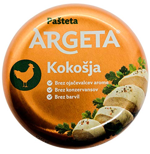 ARGETA Premium Exquisite Chicken Patè – 14 Dosen exzellenter und köstlicher Patè – ohne Konservierungsstoffe und glutenfrei – 1330 Gramm (95 Gramm pro Glas x 14) - Naturaroma von Argeta