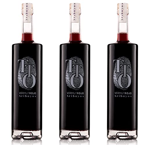 Vermouth ROSSO ARIBAYOS Tempranillo roter Wermut, die PREMIUM-Variante - mit der Eleganz des Tempranillo und Enzian - 3 Bot x 75cl. - 100% Rot - Hergestellt mit Tempranillo Rotwein von Aribayos