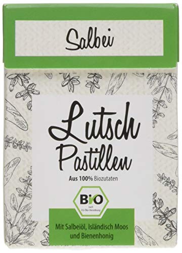 Aries BIO Salbei Lutschpastillen – Halsbonbons mit Isländisch Moos Extrakt und Bio Salbeiöl – 30g von ARIES