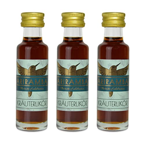 Ariramba Milder Kräuterlikör Über 40 Verschiedene Kräuter Geschenk Geschenkidee Schnaps Likör Mild Aromatisch Süß (3Stück (3 x 20ml)) von Ariramba