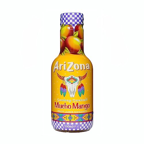 AriZona - Cowboy Cocktail Mango – Fruchtsaft 100 % Vergnügen – Aromatisiert und erfrischend, 500 ml – 3 Stück von Arizona