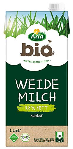 Arla BIO Haltbare Weidemilch 3.8% Fett, Bio H-Milch aus artgerechter Tierhaltung, 12x1 l von Arla