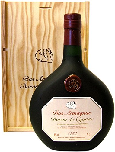 Rarität: Armagnac Baron de Cygnac 0,7l Jahrgang 1983 incl. Holzkiste von Armagnac Baron de Cygnac