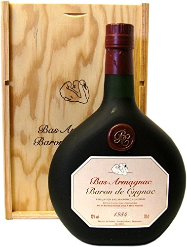 Rarität: Armagnac Baron de Cygnac 0,7l Jahrgang 1984 incl. Holzkiste von Armagnac Baron de Cygnac