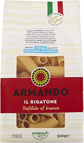 6x Il Grano Di Armando Il Rigatone Italienischer Weizen Bronze gezeichnet 100% Italienische Pasta 500g von ARMANDO
