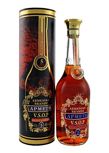 Armenischer Brandy Armeti in Zylinder Geschenkverpackung, 0,5L Flasche, 5 Jahre gereift von Armenian Brandy