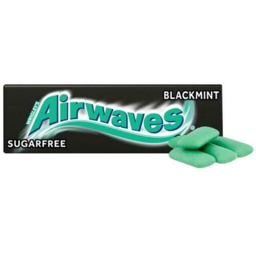 Armona Trading LTD Wrigley's Airwaves Kaugummi, 14 g, Schwarz, Minze, zuckerfrei, 5 Packungen von Armona Trading LTD