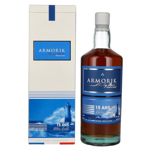 Armorik 15 Ans Whisky Breton Single Malt Edition Limitée 46Prozent Vol. 0,7l in Geschenkbox von Armorik