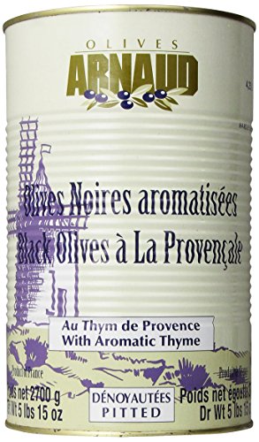 Arnaud Schwarze Oliven, ohne Kern, mit Thymian, in Sonnenblumenöl, von Arnaud, 2,7 kg von Arnaud