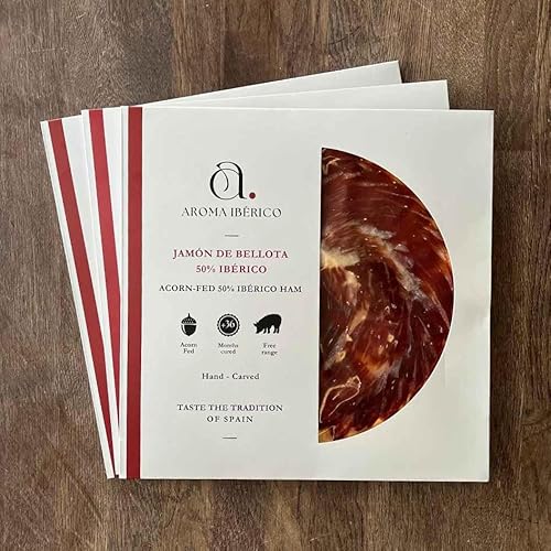 BOX BELLOTA IBÉRICO SCHINKEN (300g) - Jamón Ibérico de Bellota - 36 Monate gereift - Handgeschnitten - Aus Salamanca (Spanien) von Aroma Ibérico