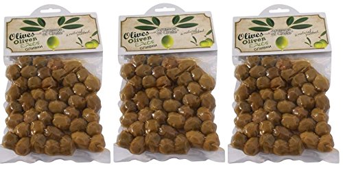 3x griechische grüne Oliven a 220g eingelegt "Aromas of Crete" aus Plakias Kreta Olive grün Spar Set von Aromas of Crete