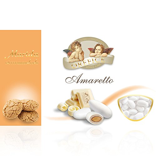 Italienisch Hochzeitsmandeln für Gastgeschenke mit Weiß Schokolade und Amaretto Kekse Geschmack | 90 Stücke von Aromataste