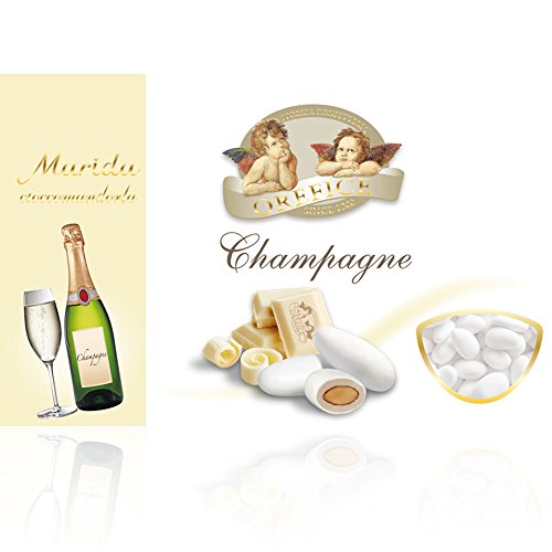 Italienisch Hochzeitsmandeln für Gastgeschenke mit Weiß Schokolade und Champagne Geschmack | 90 Stücke von Aromataste