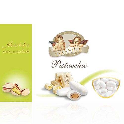 Italienisch Hochzeitsmandeln für Gastgeschenke mit Weiß Schokolade und Pistazienaroma | 90 Stücke von Aromataste