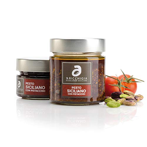Sizilianisches Pesto mit Tomaten und Pistazien. Italienische Gourmet Spezialitäten | 190gr Sizilianisches Pesto mit Tomaten und Pistazien. Italienische Gourmet Spezialitäten | 190gr von Aromataste