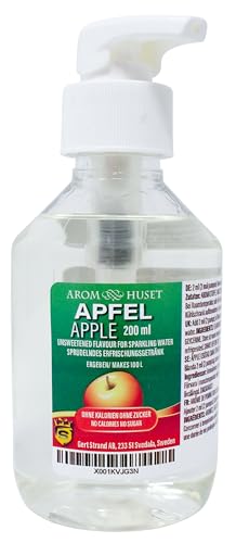 Apfel-Konzentrat 200 ml ergibt 100 L kohlensäurehaltiges Wasser mit Apfelgeschmack| für SodaStream & Wassersprudler |ohne Zucker |null Kalorien| hochkonzentriertes Aroma 1:500 |+ GRATIS-Dosierspender von Aromhuset